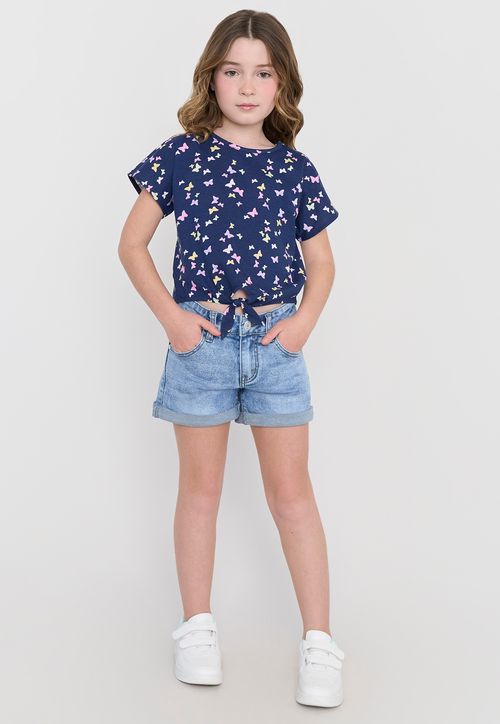 Short Niña Kids Denim Color Azul Claro