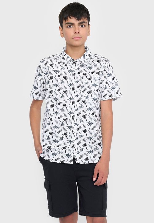 Camisa Niño Teen Fullprint Blanco