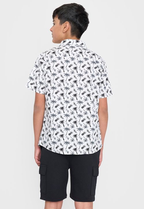 Camisa Niño Teen Fullprint Blanco