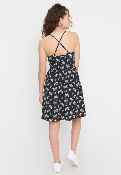 Vestido Niña Teen Skater Tiritas Negro