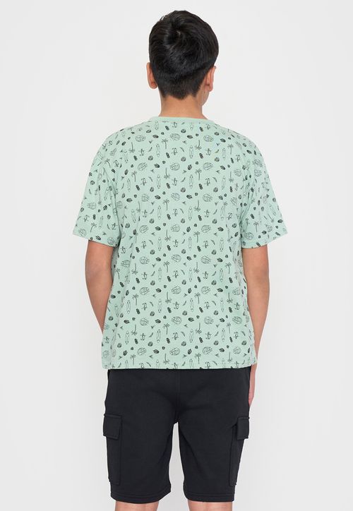 Polera Niño Teen Manga Corta Full Bolsillo Verde