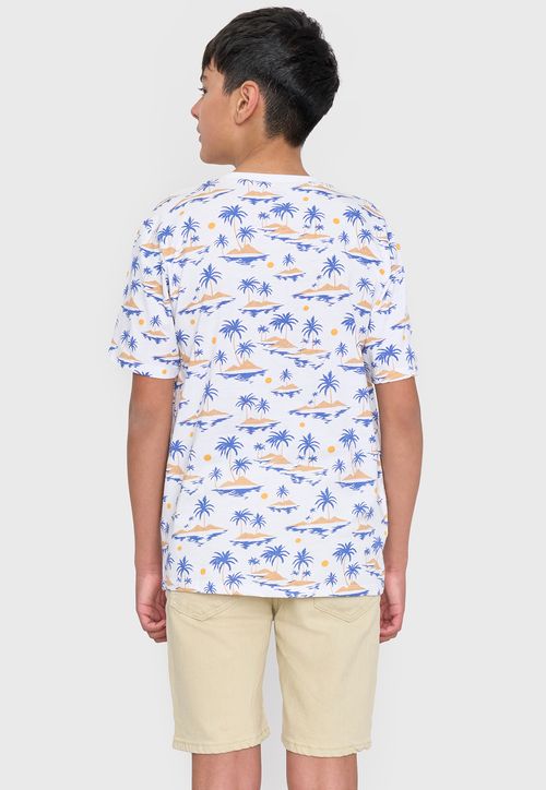 Polera Niño Teen MC Full Blanco
