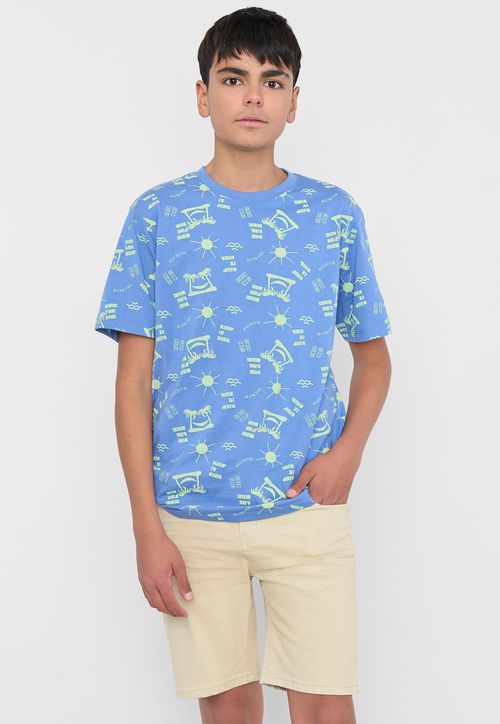 Polera Niño Teen MC Full Celeste