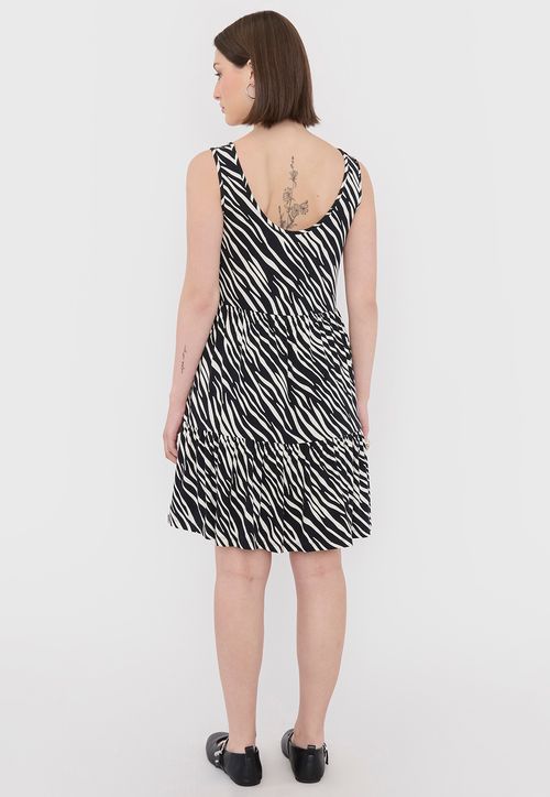 Vestido Mujer Rib Corto Print Cebra