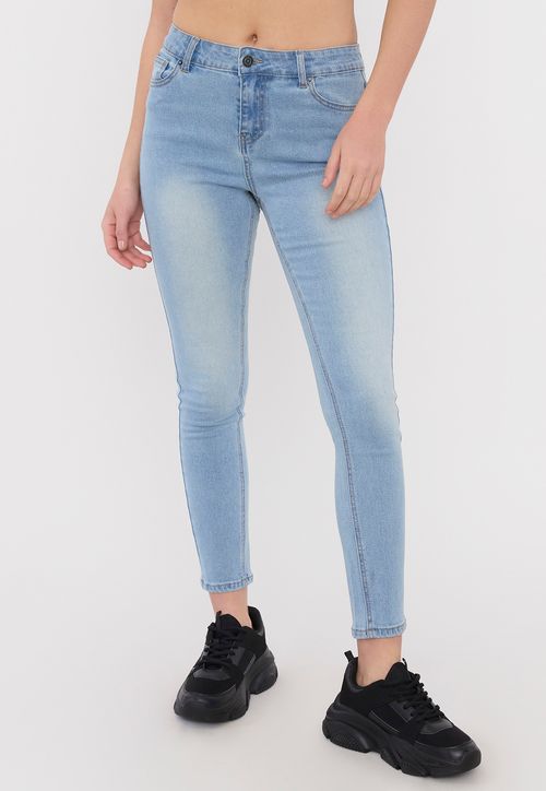Jeans Mujer Básico Azul Claro Skinny 5 Bolsillos