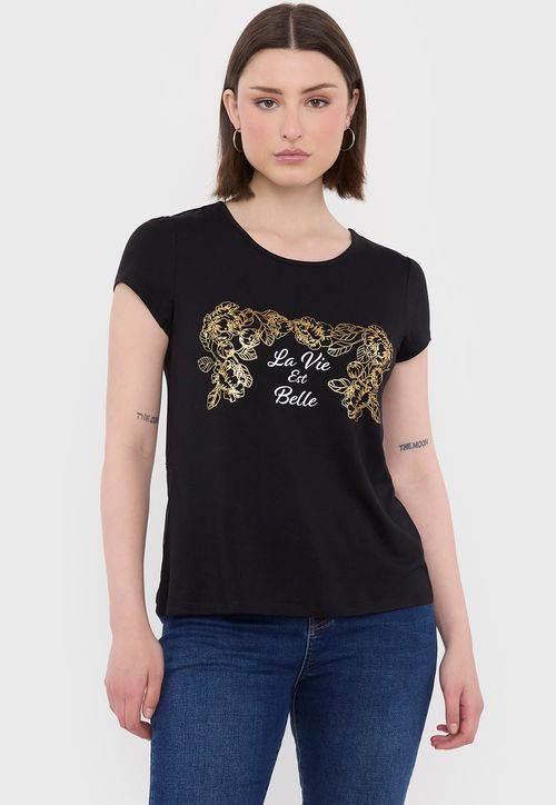 Polera Mujer Viscosa Negro La Vie Est Belle