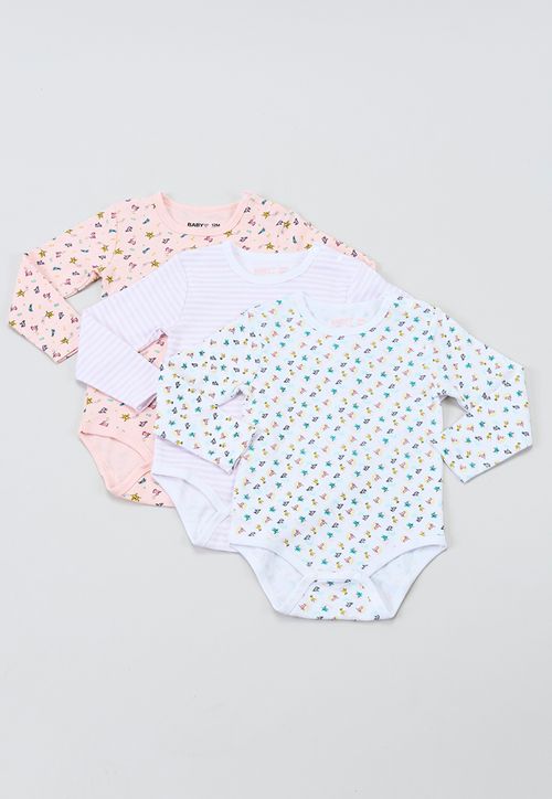 Body Bebe Niña ML Tripack Blanco