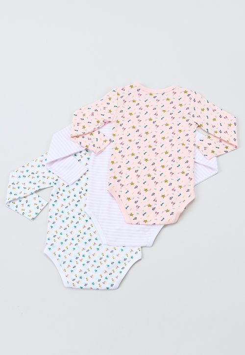Body Bebe Niña ML Tripack Blanco