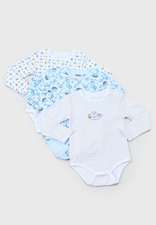 Body Bebe Niño ML Tripack Blanco