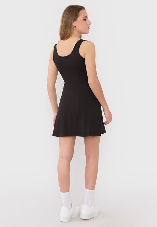 Vestido Mujer Corto Pabilo Ancho Negro