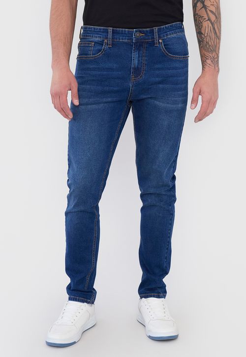 Jeans Hombre Spandex Skinny Fit Azul Medio