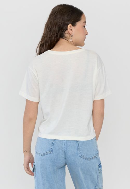 Polera Niña Crop Oversize Sporty Crudo
