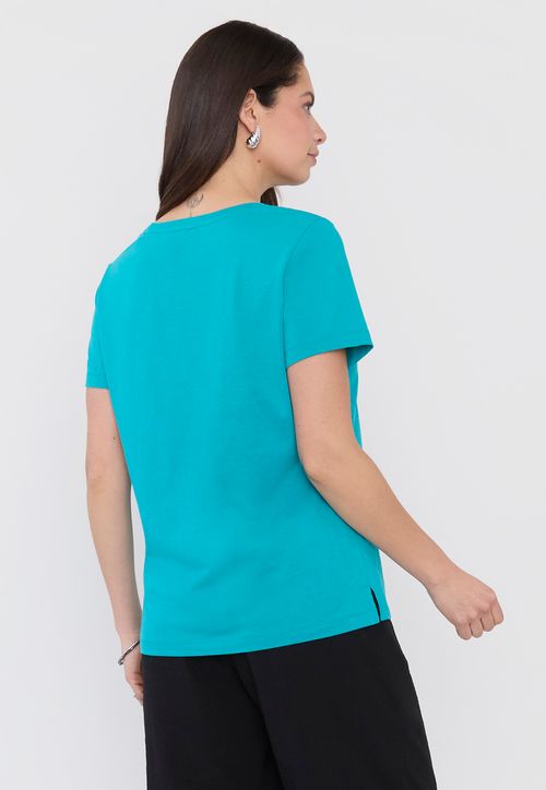 Polera Mujer M/C Focal Print Calipso