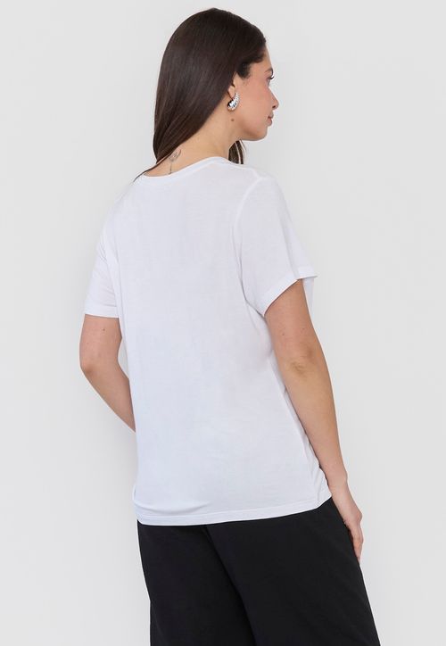 Polera Mujer Focal Print Tachas Blanco Focal Print