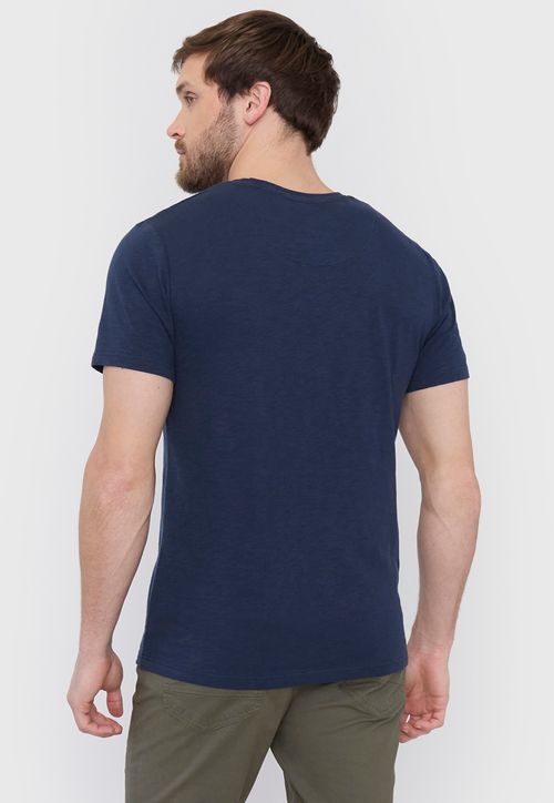 Polera Hombre Slub Pocket Azul