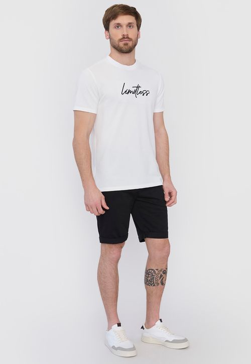 Bermuda Hombre Roll Up Negro Liso