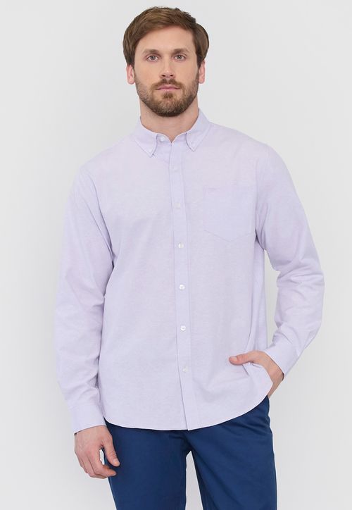 Camisa Hombre Lila Oxford