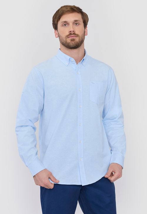 Camisa Hombre Celeste Oxford