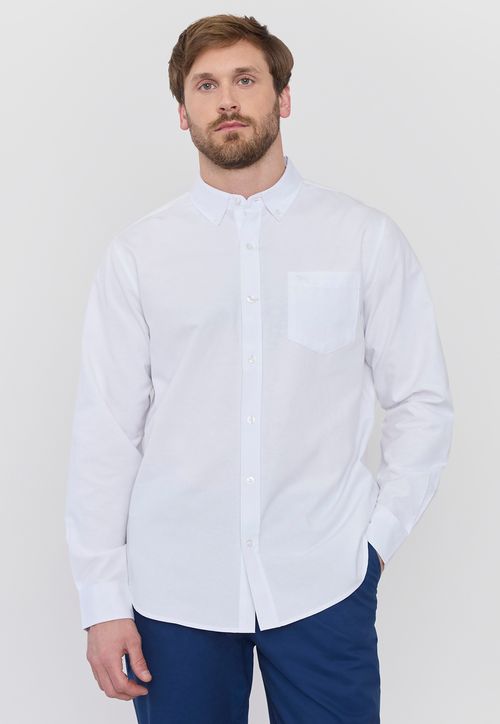 Camisa Hombre Blanco Oxford