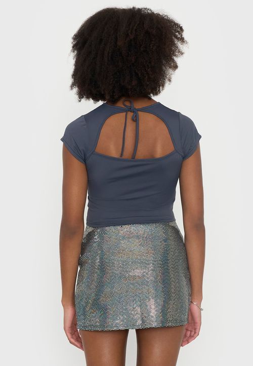 Polera Mujer M/C Sin Espalda Gris