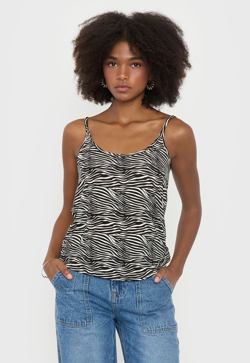 Polera Mujer Pabilo Print Cebra Beige