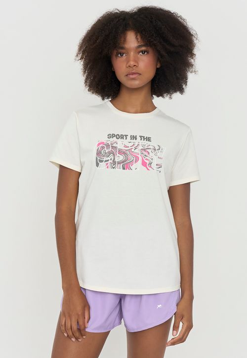 Polera Mujer Deportiva Fun Ecru