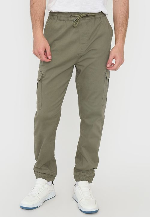Pantalón Hombre Jogger Cargo Verde