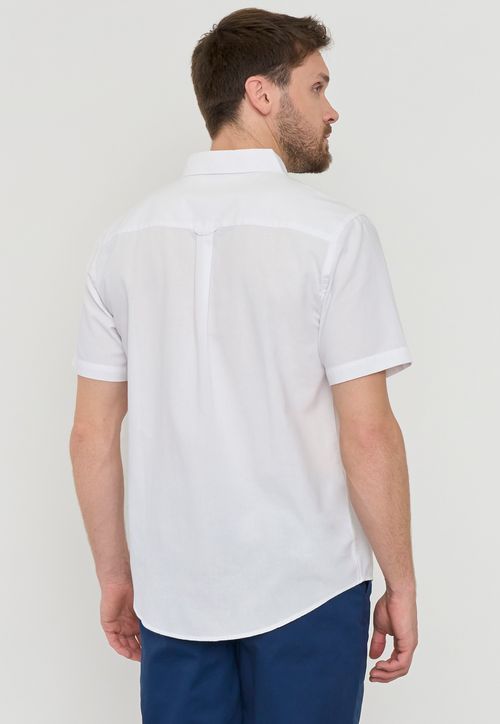 Camisa Hombre Oxford Manga Corta Blanco