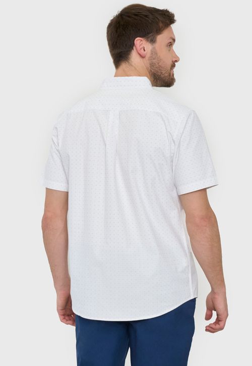 Camisa Hombre Mini Print Manga Corta Navy