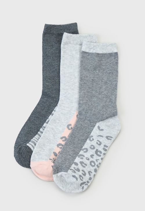 Calcetines Mujer Tripack Largos Mix Gris