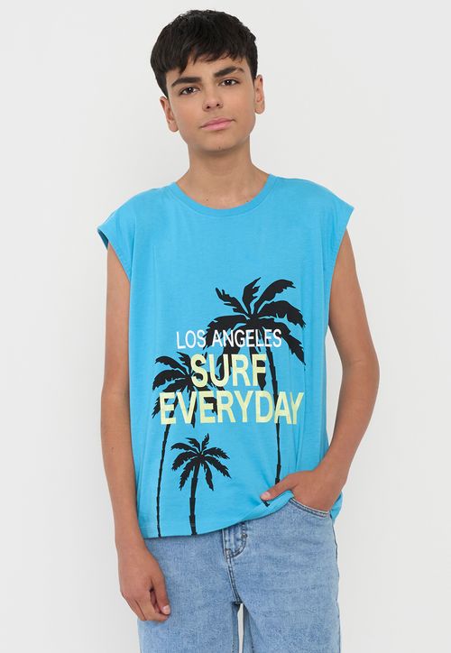 Polera Niño Teen Tank Celeste