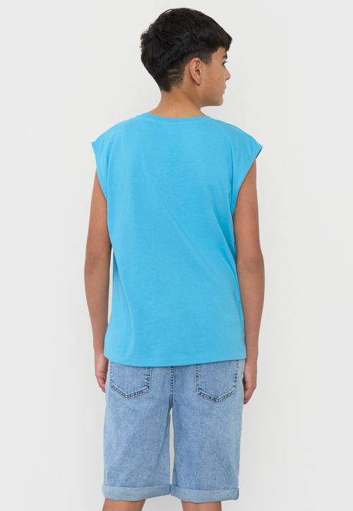 Polera Niño Teen Tank Celeste