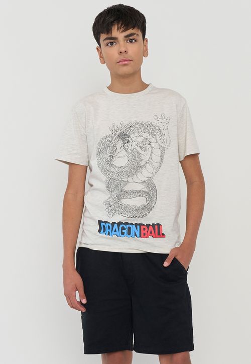 Polera Niño Teen Manga Corta Dragon Ball Gris