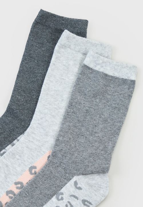 Calcetines Mujer Tripack Largos Mix Gris