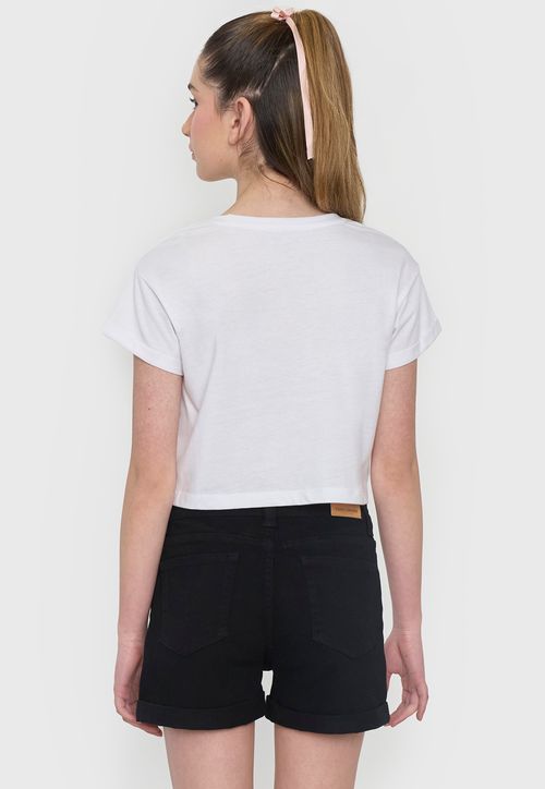 Polera Niña Teen Manga Corta Fun Blanco