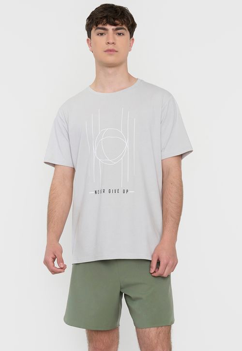 Polera Hombre Deportiva Fun Gris