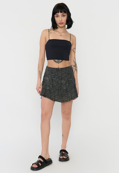 Short Mujer Falda Negro Animal