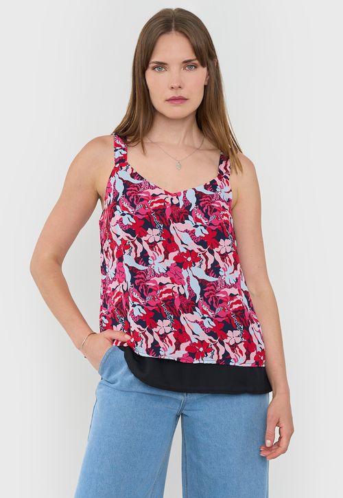 Blusa Mujer Pabilos Gruesos Print Corales Rosado