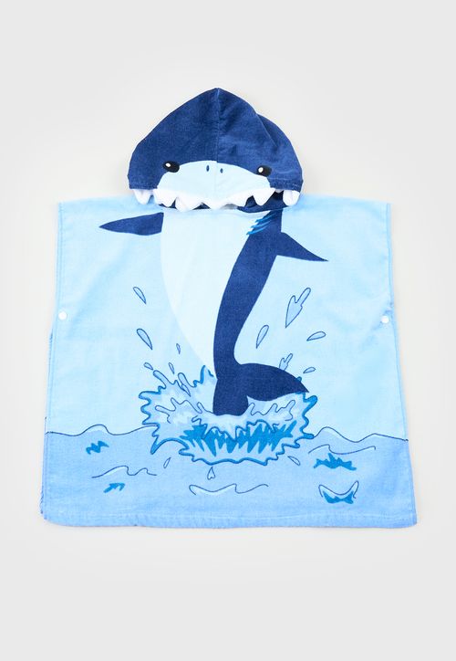 Toalla Bebe Niño Poncho Celeste