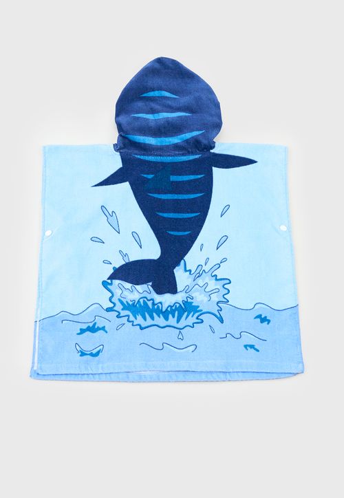 Toalla Bebe Niño Poncho Celeste