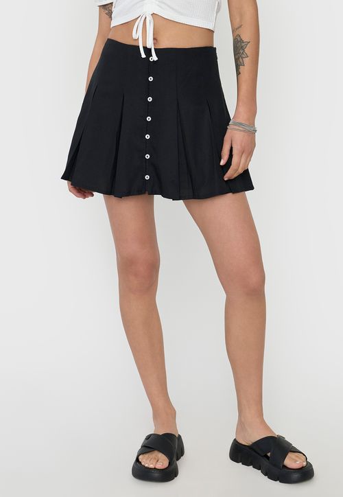 Falda Mujer Short Tableado Negro