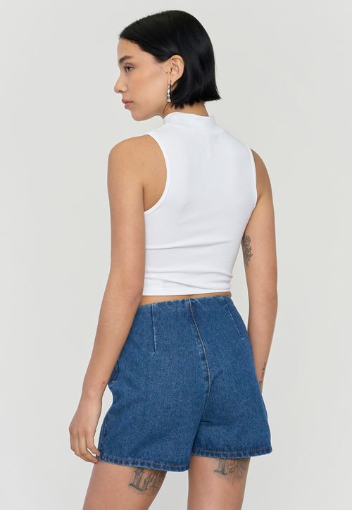 Polera Mujer Sin Mangas Color Blanco