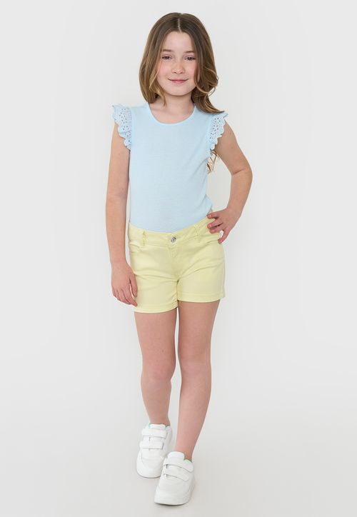 Short Niña Kids Denim Color Amarillo