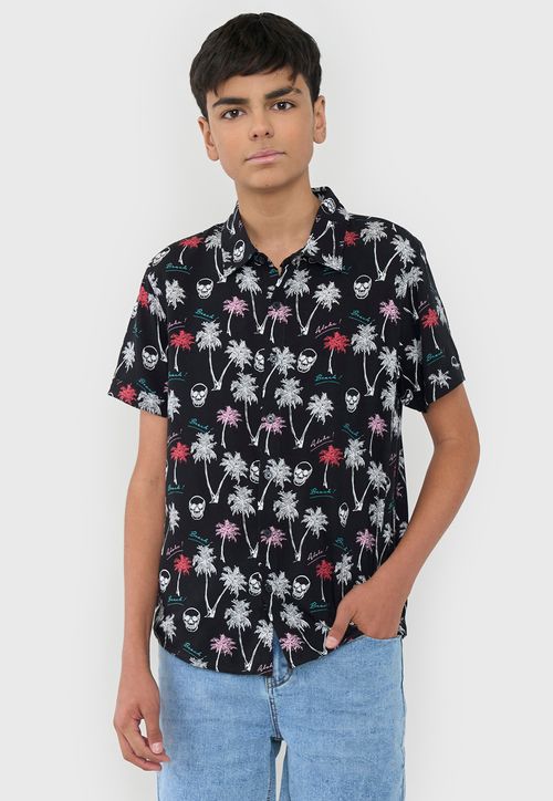 Camisa Niño Teen Viscosa Negro