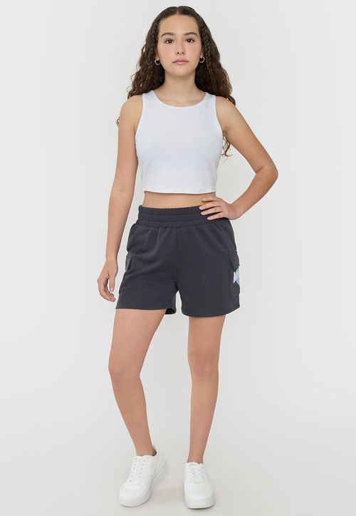 Short Niña Teen Cargo Punto Gris Oscuro