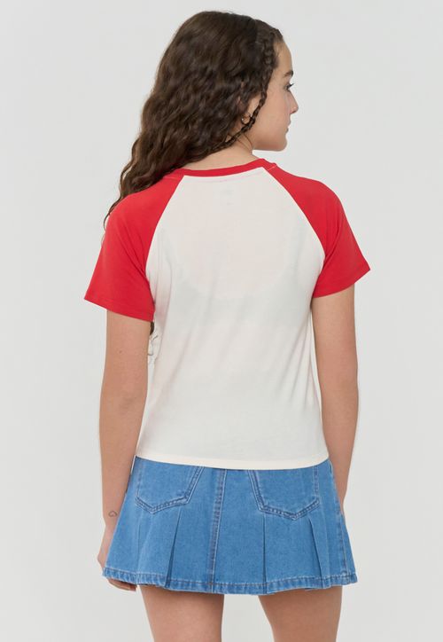 Polera Niña Teen Raglan Sporty Rojo