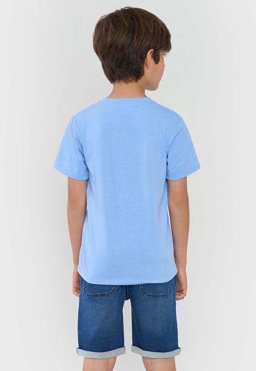 Polera Niño Kids Manga Corta Spiderman Celeste