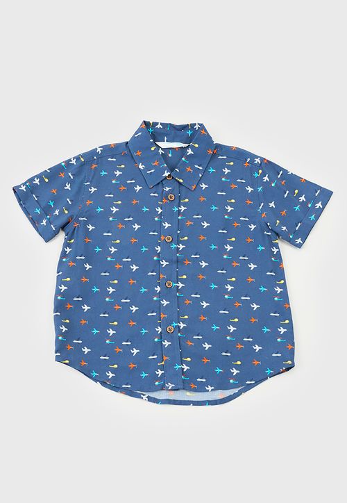 Camisa Bebe Niño Full Print Navy