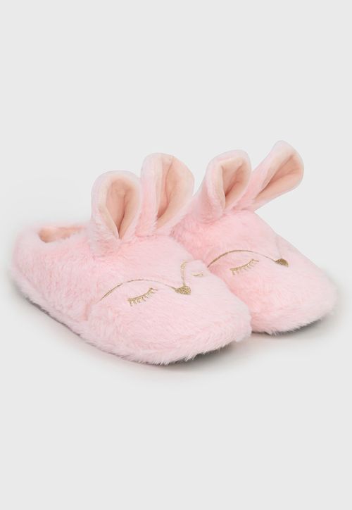 Pantuflas Mujer Conejo Rosado