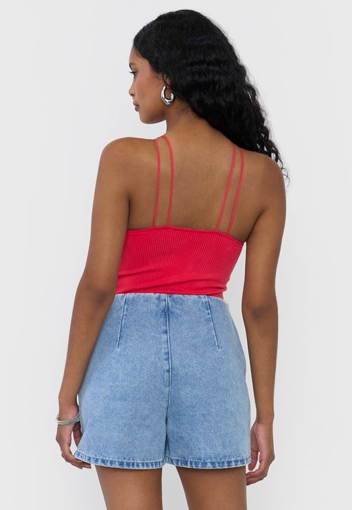 Body Mujer Halter Sin Mangas Rojo